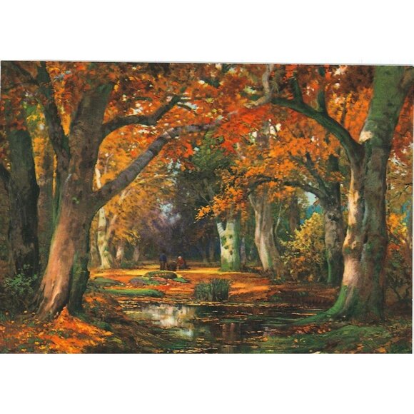 Vintage Calendar Print Autumn in the Forrest 5x7 - Picture 1 of 1